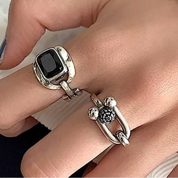 Sterling Silver Horseshoe Necklace Bracelet Ring Set Matching Bundle HorseBit - Picture 8 of 10